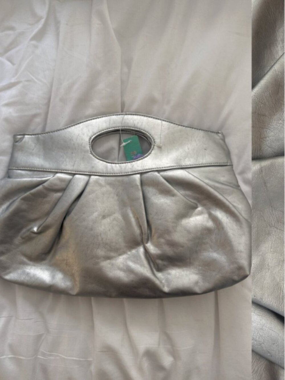 NWT Vintage Y2K Silver Metallic Handbag Clutch